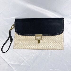 Jason Wu Black Cotton and Woven Clutch Wristlet Purse